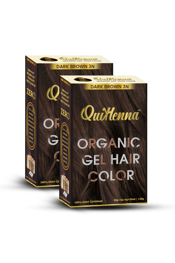 Damage Free Organic Gel Hair colour - 3N Dark Brown  (Pack of 2)