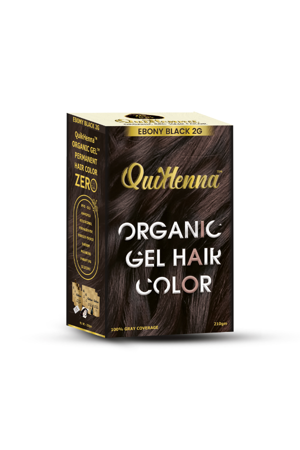 Organic Gel Hair Colour 2G Ebony Black - PPD & Ammonia Free Permanent Natural Hair Color