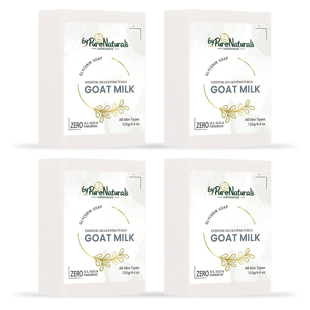 Organic, Mesmerizing, and Natural Glycerin Made Goat Milk Soap For Men Women Pack of 4